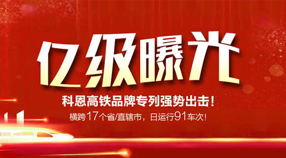 億級曝光！橫跨17個(gè)省/直轄市，日運行91車(chē)次！科恩高鐵品牌專(zhuān)利強勢出擊！